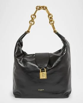 Balmain | Sync Hobo Bag in Calfskin Leather