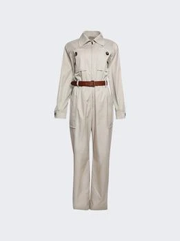Yves Saint Laurent | Saint Laurent Belted Cotton Twill Jumpsuit