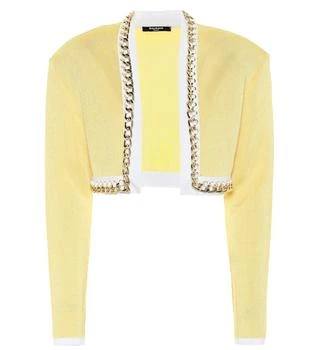 Balmain | Chain-link cropped knit jacket