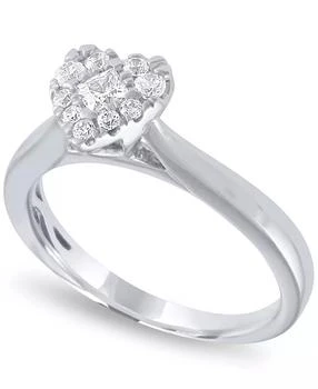 Macy
s | Diamond Heart Halo Ring (1/3 ct. t.w.) in 14k White Gold