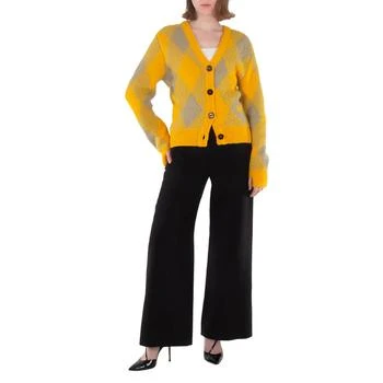 Burberry | Argyle Diamond Patterned Rib Trim Cardigan