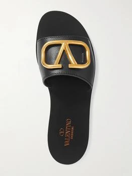Valentino | Valentino Garavani Vlogo Textured-leather Slides  - IT35