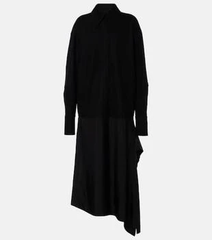 Jil Sander | Asymmetric wool-trimmed shirt dress