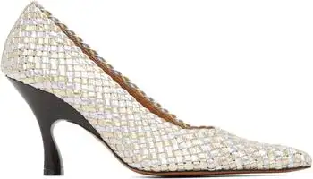 Stella McCartney | Silver & Gold Elsa Woven Metallic Heels