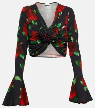 Magda Butrym | Floral ruched crop top