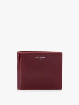 Yves Saint Laurent | Patent leather wallet with engraved logo on the front