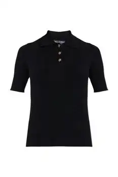 Dolce & Gabbana | Dolce & Gabbana Short-Sleeved Ribbed Polo Sweater