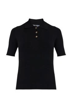 Dolce & Gabbana | Dolce & Gabbana Short-Sleeved Ribbed Polo Sweater