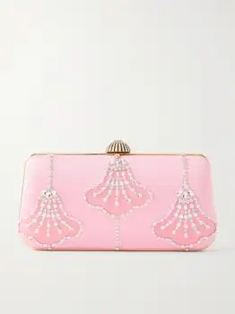 Valentino | Carry Secrets Embellished Satin Clutch - Baby pink