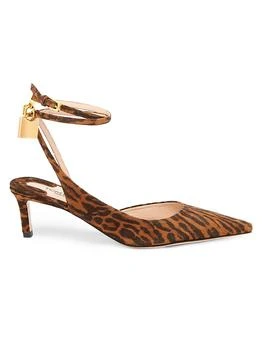 Tom Ford | Padlock 55MM Ocelot Print Suede Slingback Pumps