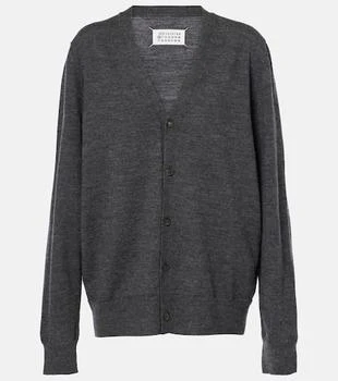 MAISON MARGIELA | Leather-trimmed wool cardigan