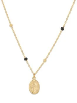 Saks Fifth Avenue | 14K Yellow Gold & Black Enamel Pendant Necklace