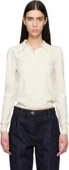 Jil Sander | Off-White Wool Long Sleeve Polo