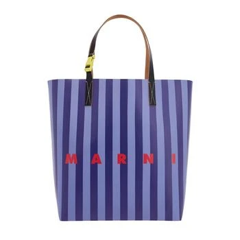 Marni Logo Stripe Tribeca Shopping Bag