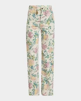 Chloé | Floral High Rise Flared Jeans