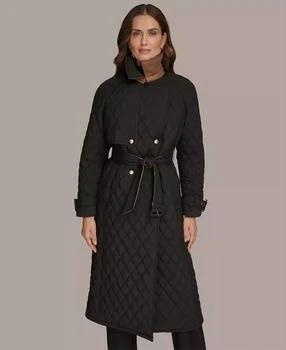 Women
s Belted Maxi Quilted Coat