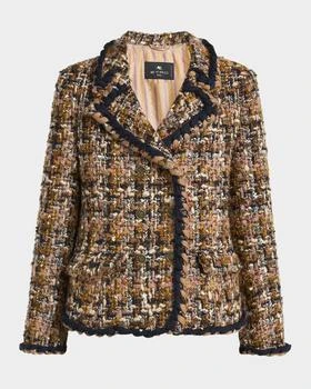 ETRO | Metallic Tweed Double-Breasted Jacket