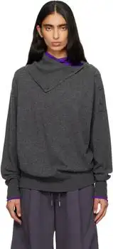 Dries Van Noten | Gray Loose Cashmere Turtleneck
