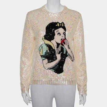 Gucci | Gucci Cream Wool Snow White Sequin Embellished Crewneck Sweater S