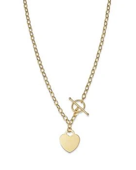 Bloomingdale's | Polished Heart Toggle Necklace in 14K Yellow Gold, 17"
