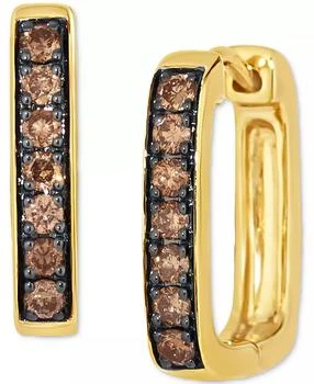 Le Vian | Chocolatier® Chocolate Diamond Squared Small Hoop Earrings (1/3 ct. t.w.) in 14k Gold