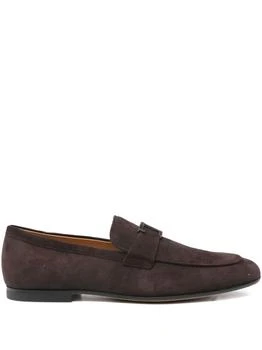 Tod's | Slip-On Brown Calf Suede Flat Shoes