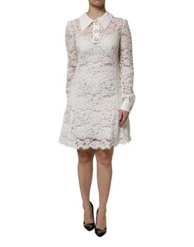 Dolce & Gabbana | Floral Lace Viscose Colla Mini Women's Dress