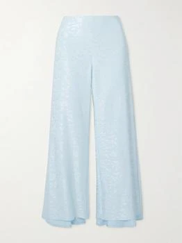 Jil Sander | Cropped Floral-jacquard Flared Pants - Light blue