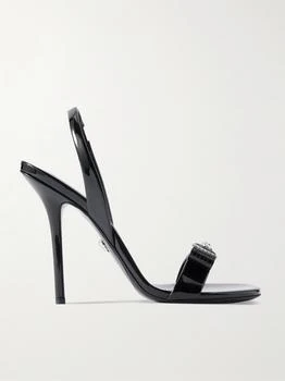 Versace | Opera Embellished Patent-leather Slingback Sandals  - IT36.5