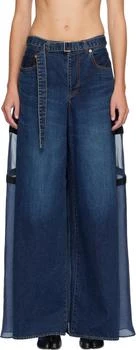 Sacai | Blue Paneled Jeans