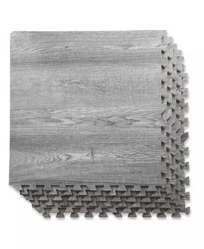 Home Aesthetics 100 SqFt 3/8" Natural Gray Wood Grain Foam Mat Interlocking Mat Tiles 25pcs
