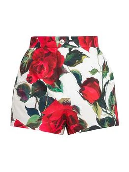 Dolce & Gabbana | Roses Cotton Fitted Shorts