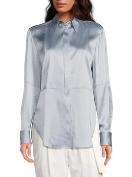 Brunello Cucinelli | Stretch Silk Button-Front Shirt