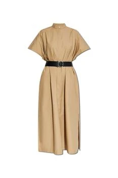 Jil Sander | Jil Sander Belted Pleated Midi Dress