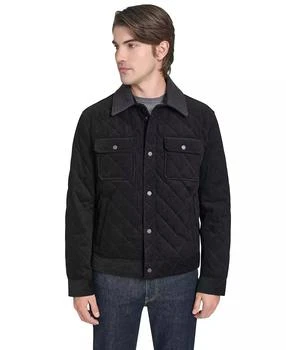 Men
s Collared Quilted Button-Front Jacket