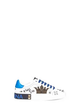 Dolce & Gabbana | DOLCE & GABBANA | White leather Portofino sneakers | Man | 39