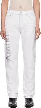 AMIRI | Blue Army Logo Painted Slim Workman Jeans