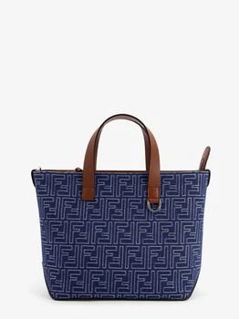 Fendi | FF jacquard fabric and leather shopping bag