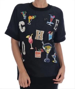 Dolce & Gabbana | Brocade Cocktail Crystal Women's Sweater