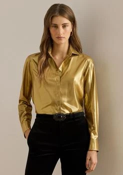 Women's Classic Fit Metallic Chiffon Shirt