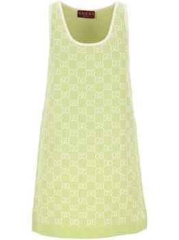 Gucci | Gucci Monogrammed Intarsia Sleeveless Knit Dress