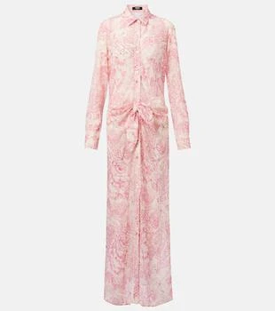 Versace | Gathered printed shirt dress