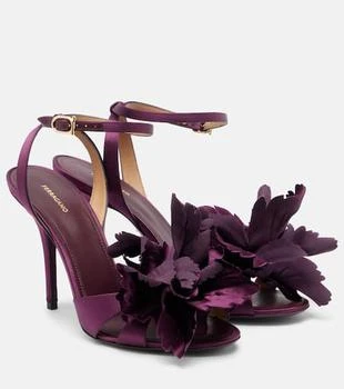 Salvatore Ferragamo | Ghilly 95 floral-appliqué satin sandals