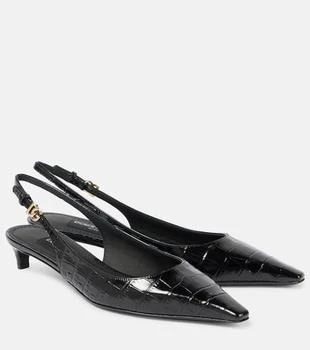 Dolce 
Gabbana | Croc-effect patent leather slingback pumps
