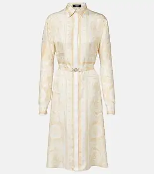 Versace | Barocco silk twill shirt dress