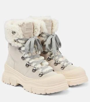 Brunello Cucinelli | Shearling-lined suede lace-up boots