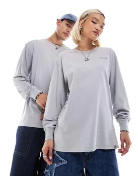 Dickies plentywood long sleeved t-shirt in washed grey