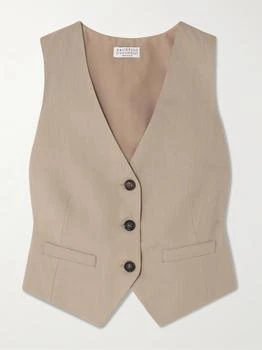 Brunello Cucinelli | Bead-embellished Twill Vest  - IT44