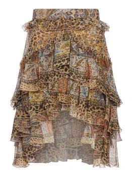 ETRO | Etro Paisley-Printed Asymmetric Ruffled Skirt