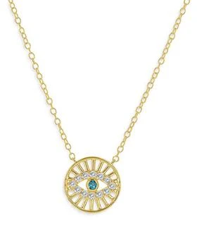 Bloomingdale's | Diamond Evil Eye Medallion Necklace in 14K Yellow Gold, 0.15 tcw